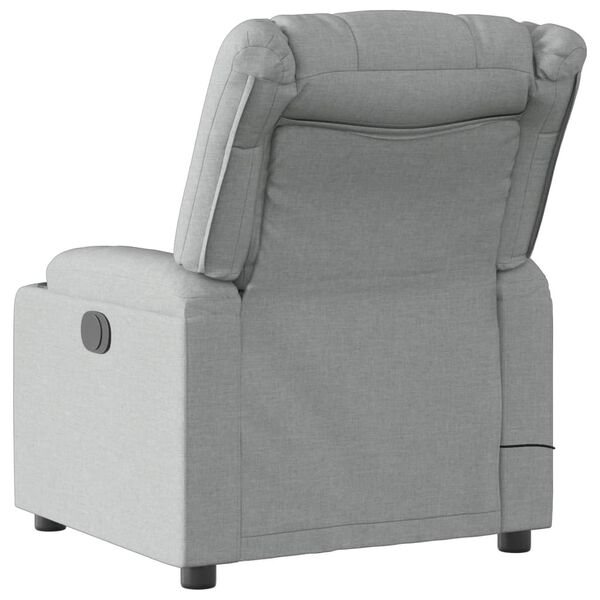 vidaXL Massage Recliner Chair Light Grey Fabric