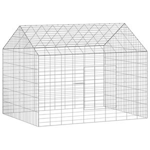 vidaXL Rabbit Cage Silver 100 x 78 x 78 cm Galvanised Steel