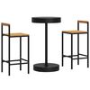 vidaXL 3 Piece Garden Bar Set Black Poly Rattan&Solid Wood Acacia