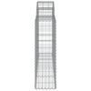 vidaXL Arched Gabion Baskets 7 pcs 200x30x100/120 cm Galvanised Iron
