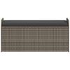 vidaXL Storage Bench with Cushion Grey 115x51x52 cm Poly Rattan