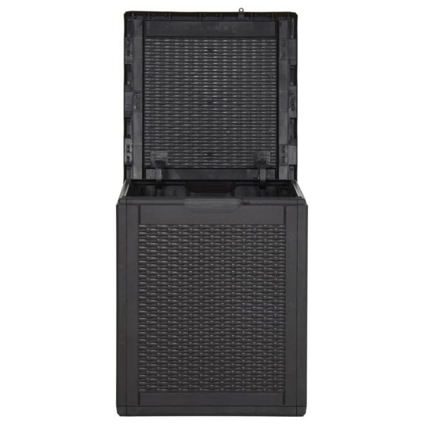 vidaXL Garden Storage Box 90L Black PP Rattan