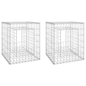 vidaXL Gabion Basket Posts 2 pcs 50x50x60 cm Iron