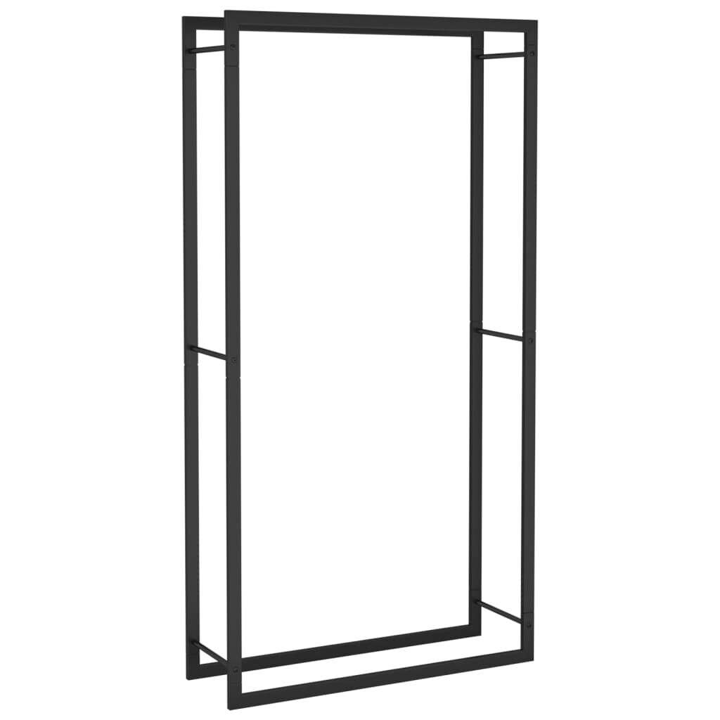 vidaXL Firewood Rack Matt Black 80x28x154 cm Steel