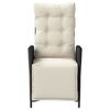 vidaXL Reclining Garden Chair with Footrest Black Poly Rattan