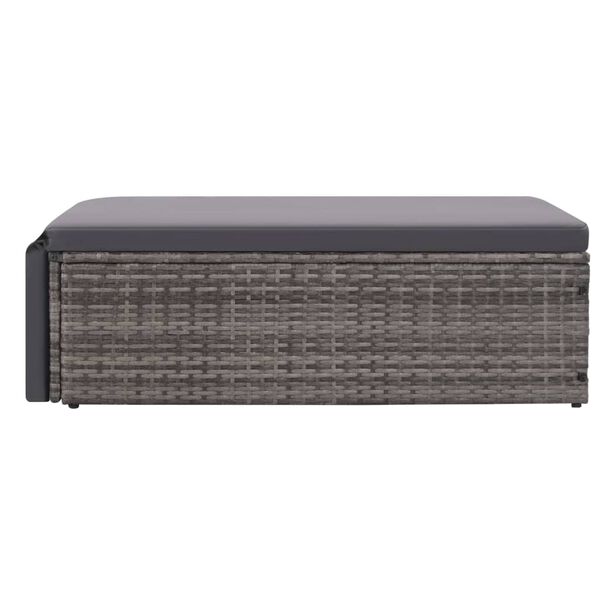 vidaXL 2 Piece Garden Lounge Set with Cushions Poly Rattan Grey