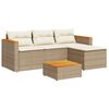 vidaXL 3 Piece Garden Sofa Set with Cushions Beige Poly Rattan