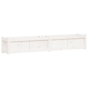 vidaXL Garden Planter White 180x31x31 cm Solid Wood Pine
