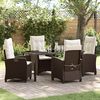 vidaXL Garden Dining Set with Cushion 5 pcs Brown Poly Rattan