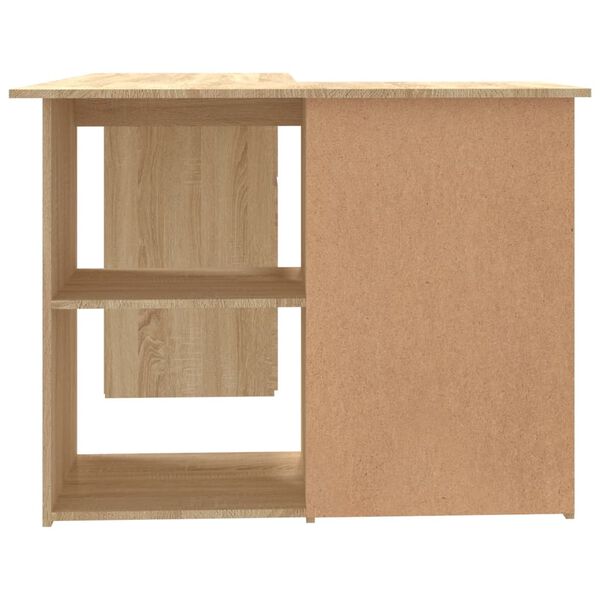vidaXL Corner Desk Sonoma Oak 145x100x76 cm Engineered Wood