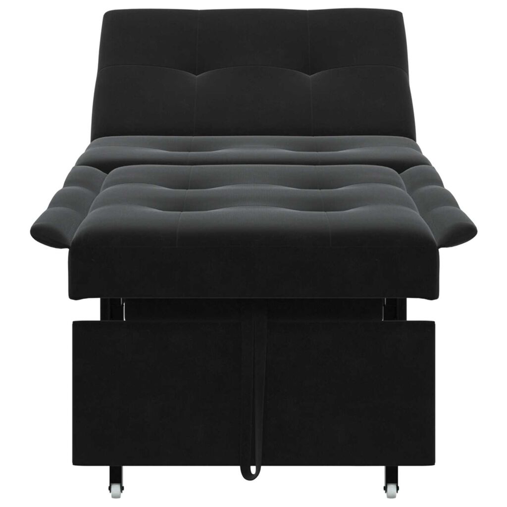 vidaXL Sofa Bed 3-in-1 Pull-Out Black Velvet