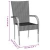 vidaXL 7 Piece Garden Dining Set Black Poly Rattan