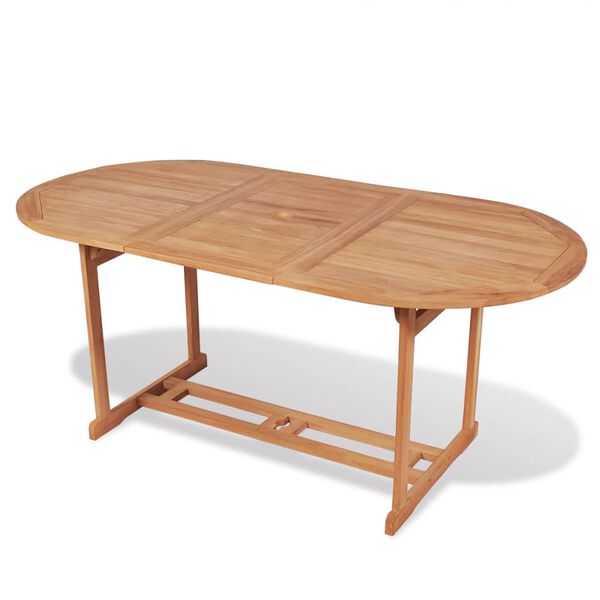 vidaXL 7 Piece Garden Dining Set Solid Teak Wood