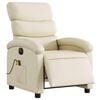 vidaXL Electric Massage Recliner Chair Cream Faux Leather