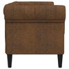 vidaXL Chesterfield Sofa 2-Seater Brown Fabric