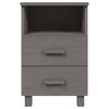 vidaXL Bedside Cabinets HAMAR 2 pcs Light Grey 40x35x62 cm Solid Wood