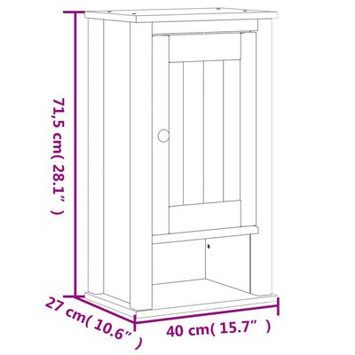 vidaXL Bathroom Wall Cabinet BERG White 40x27x71.5 cm Solid Wood Pine