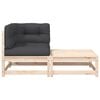 vidaXL Garden Sofa Corner with Cushions and Footstool