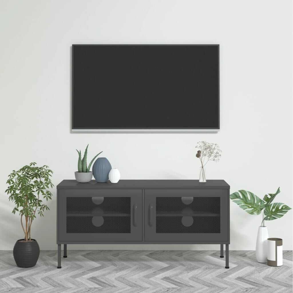 vidaXL TV Cabinet Anthracite 105x35x50 cm Steel