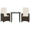 vidaXL 5 Piece Garden Dining Set with Cushions Brown Poly Rattan