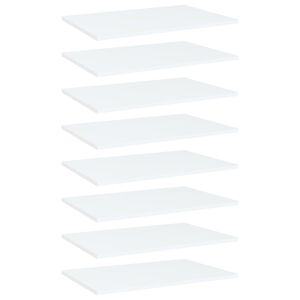 vidaXL Bookshelf Boards 8 pcs White 60x40x1.5 cm Engineered Wood
