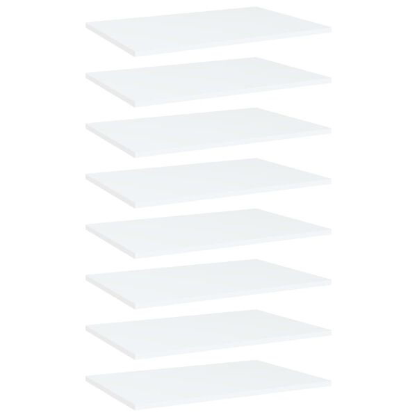vidaXL Bookshelf Boards 8 pcs White 60x40x1.5 cm Engineered Wood