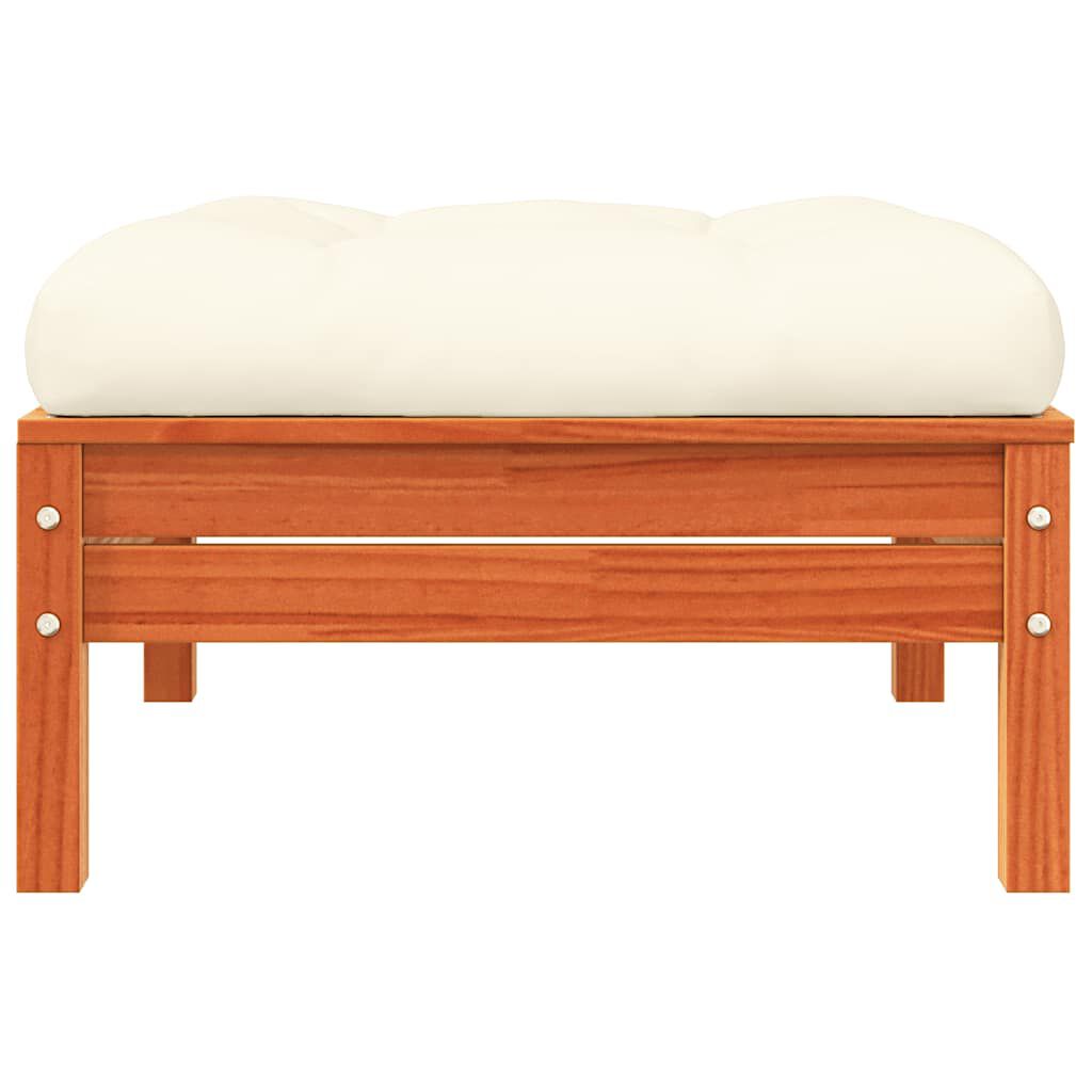 vidaXL Garden Sofa with Cushions and Footstool 3-Seater