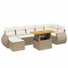vidaXL 8 Piece Garden Sofa Set with Cushions Beige Poly Rattan