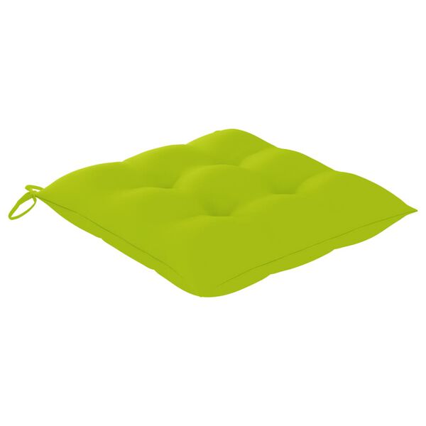 vidaXL Garden Chairs 2 pcs with Bright Green Cushions Solid Teak Wood