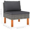 vidaXL Middle Sofas 3 pcs Poly Rattan and Solid Eucalyptus Wood