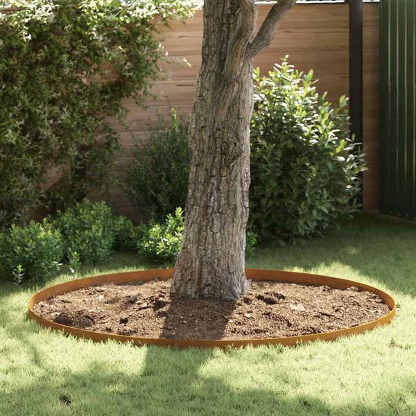 vidaXL Garden Lawn Edging Rusty 450 x 10 cm Weathering steel