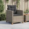 vidaXL Garden Chair with Cushions Grey Poly Rattan