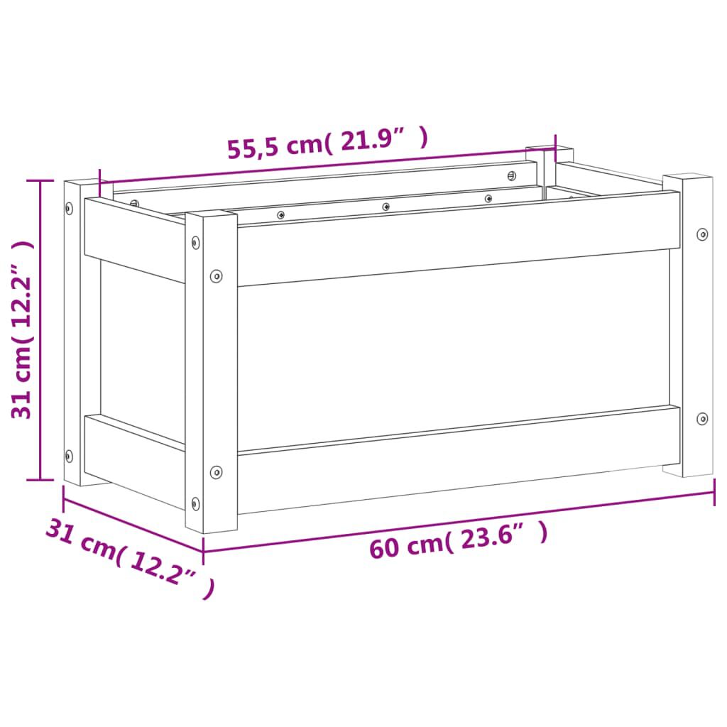 vidaXL Garden Planter 60x31x31 cm Impregnated Wood Pine