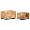 vidaXL Coffee Tables 2 pcs with Block Design Rough Mango Wood