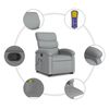 vidaXL Stand up Massage Recliner Chair Light Grey Fabric