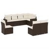 vidaXL 8 Piece Garden Sofa Set with Cushions Brown Poly Rattan