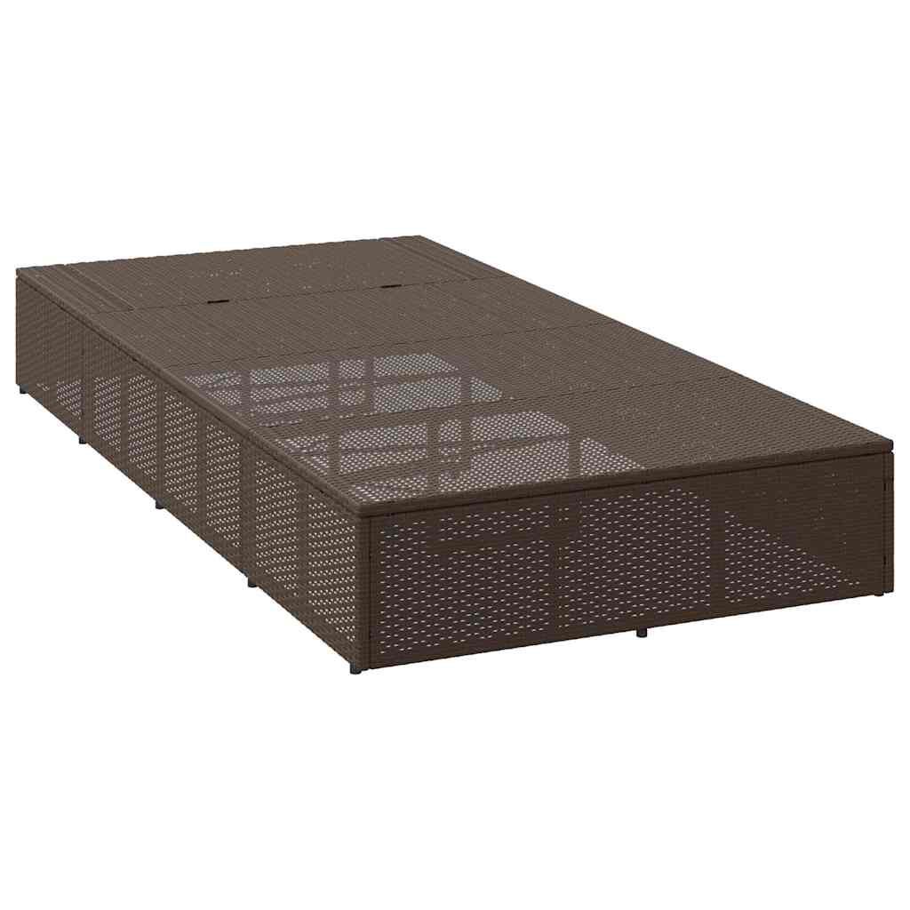 vidaXL Sunbed with Floating Cushion Brown Poly Rattan