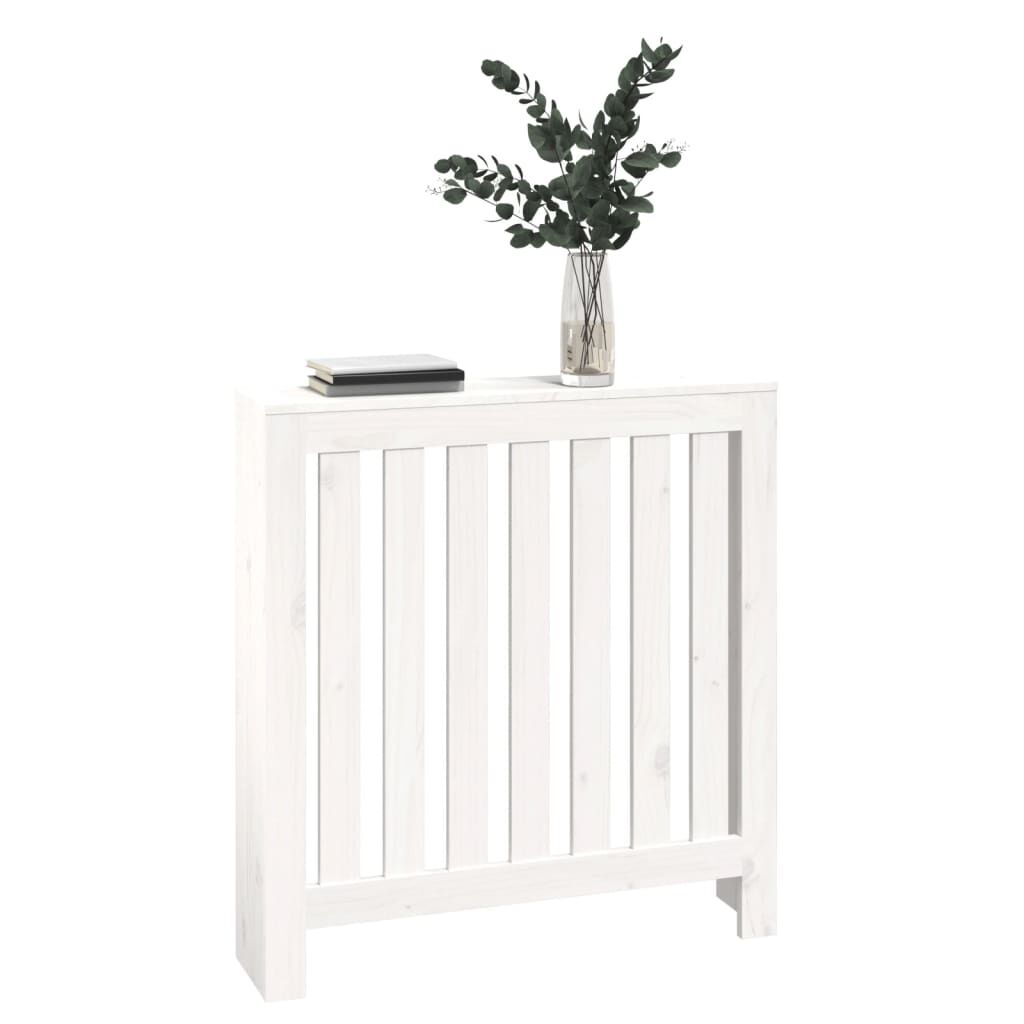 vidaXL Radiator Cover White 79.5x19x84 cm Solid Wood Pine