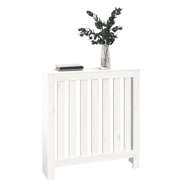 vidaXL Radiator Cover White 79.5x19x84 cm Solid Wood Pine