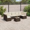vidaXL 8 Piece Garden Sofa Set with Cushions Brown Poly Rattan