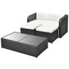 vidaXL 4 Piece Garden Lounge Set with Cushions Poly Rattan Black