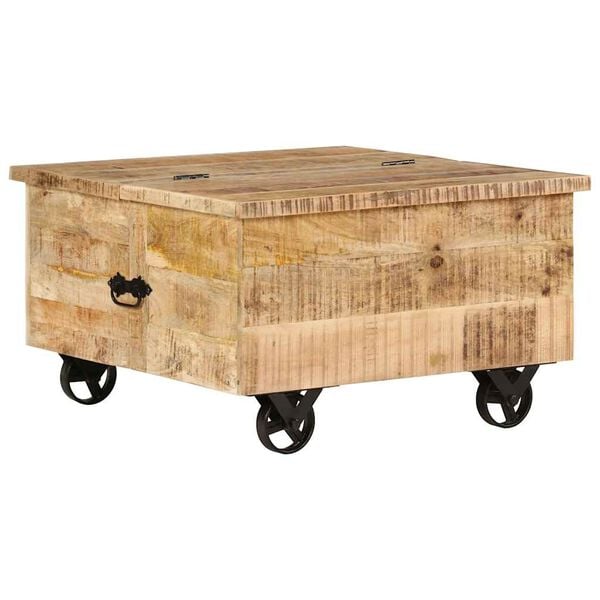 vidaXL Coffee Table Rough Mango Wood 70x70x40 cm