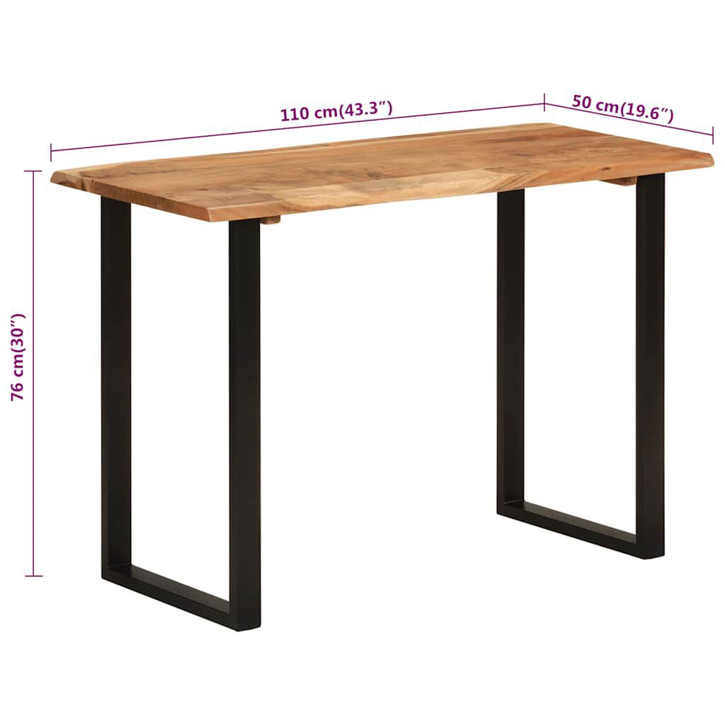 vidaXL Dining Table 110x50x76 cm Solid Wood Acacia
