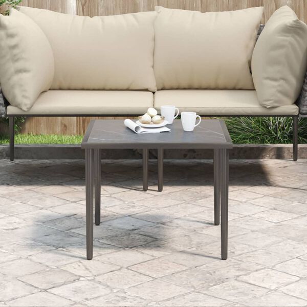 vidaXL Garden Table Grey 48x48x37 cm Steel