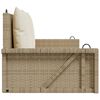 vidaXL Swing Bench with Cushions Beige 119x56x48 cm Poly Rattan