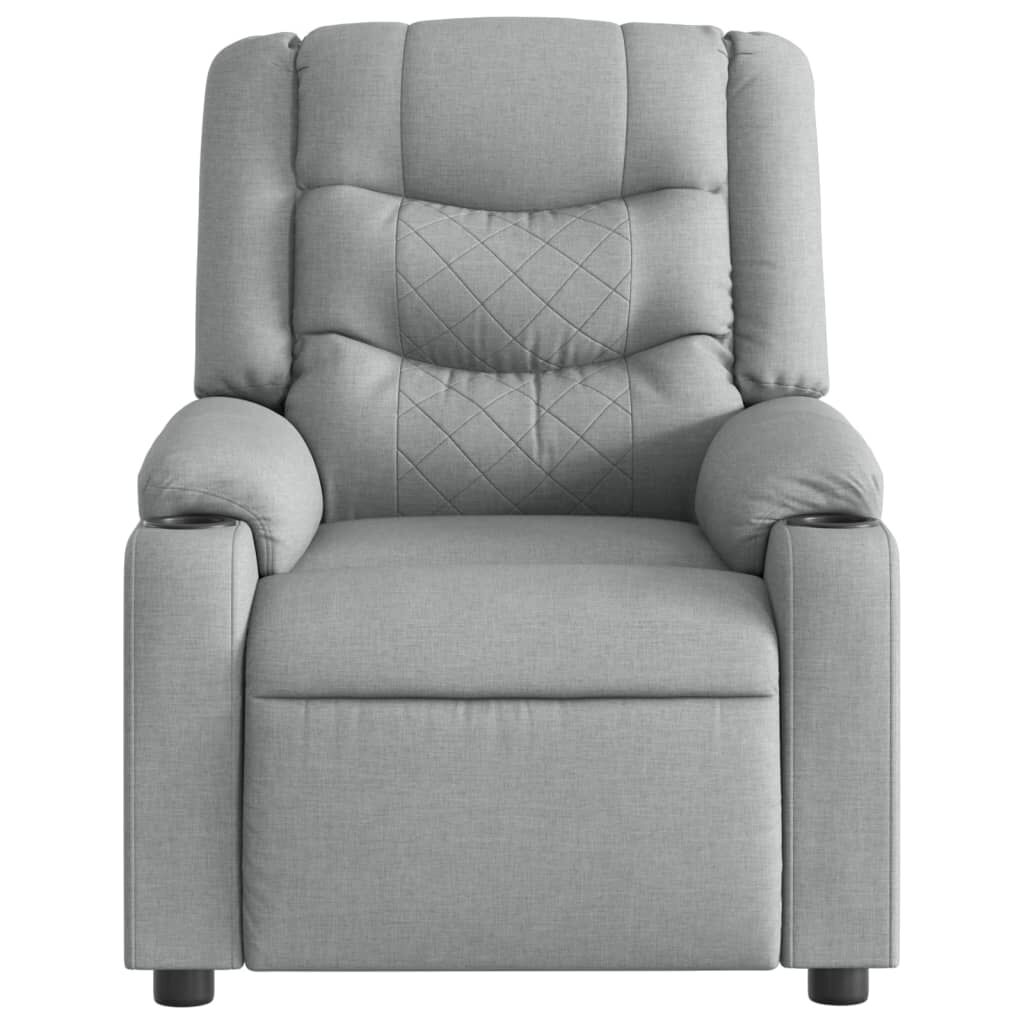 vidaXL Electric Massage Recliner Chair Light Grey Fabric