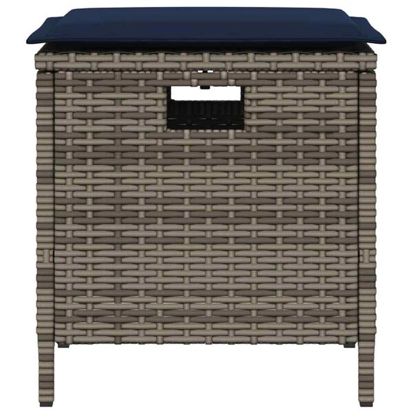 vidaXL 5 Piece Garden Dining Set with Cushions Grey Poly Rattan