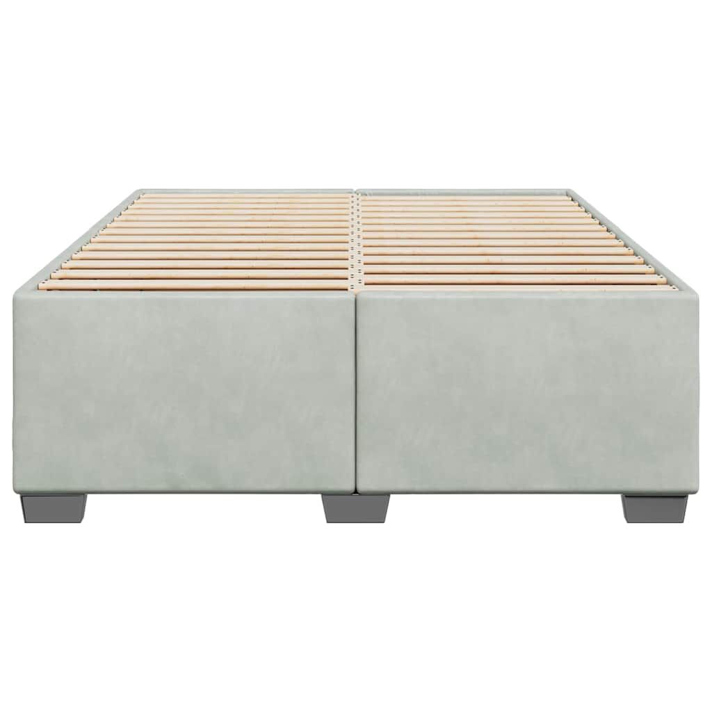 vidaXL Bed Frame without Mattress Light Grey Full Velvet