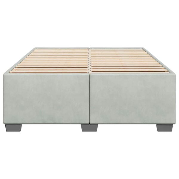 vidaXL Bed Frame without Mattress Light Grey Full Velvet