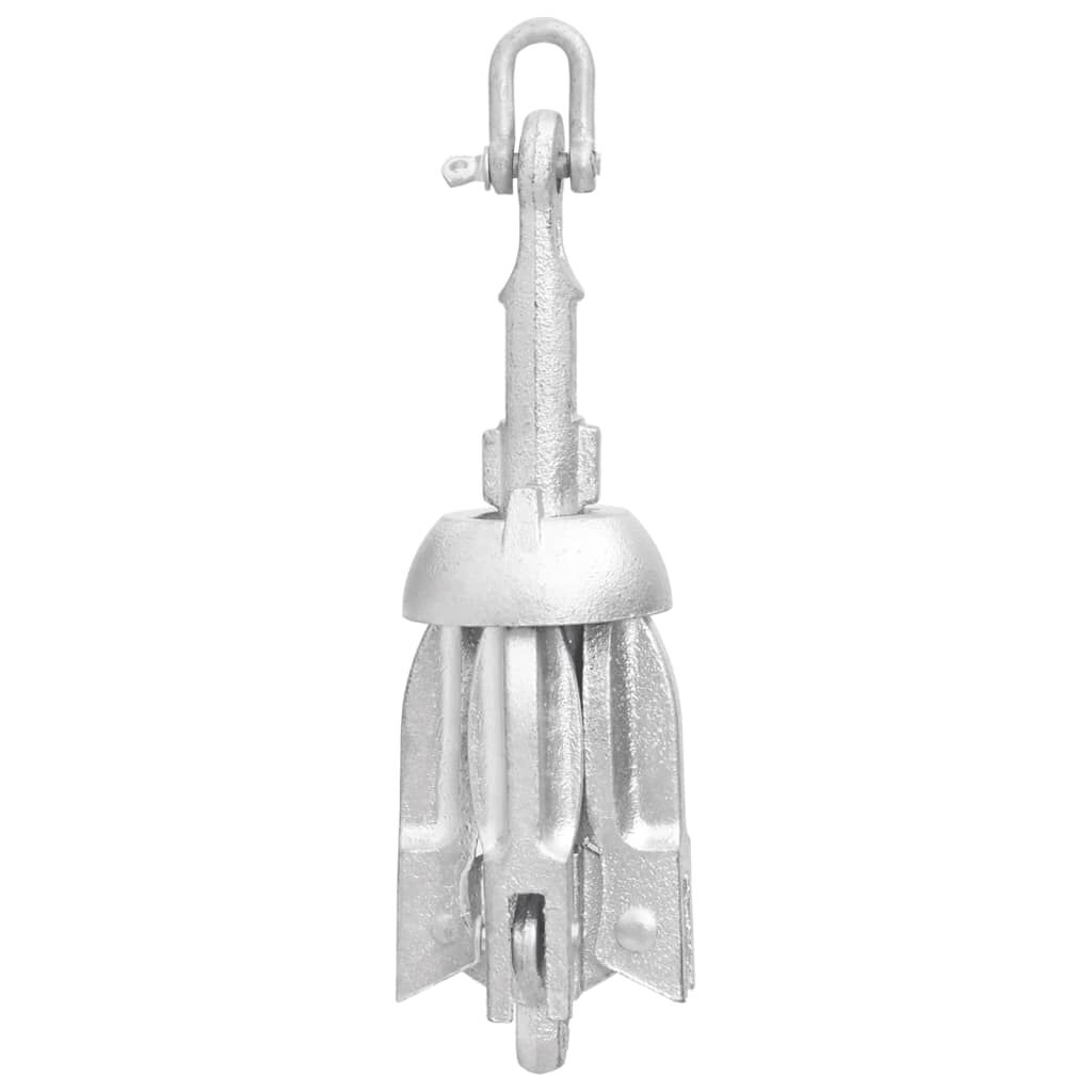 vidaXL Folding Anchor with Rope Silver 0.7 kg Hot Dip Galvanized Cast Iron